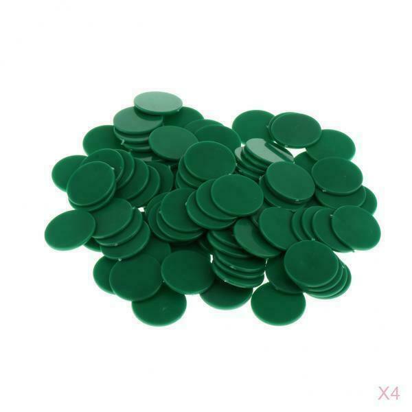 Lots 400 25mm Poker Chips Plastic Large Numbers Tokens Boundless Green