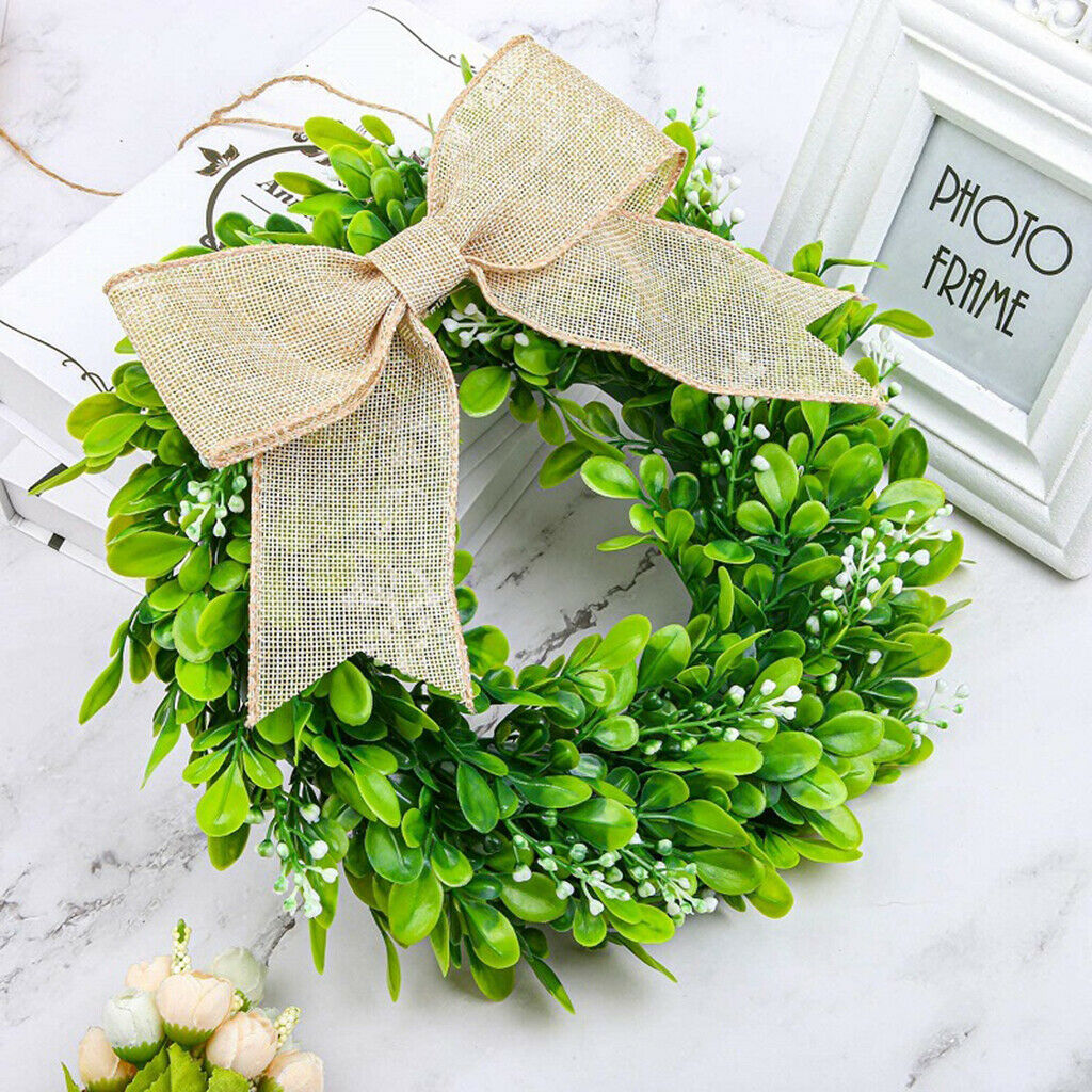 Artificial Boxwood Wreath Front Door Handmade Garlands Party Home Decoration