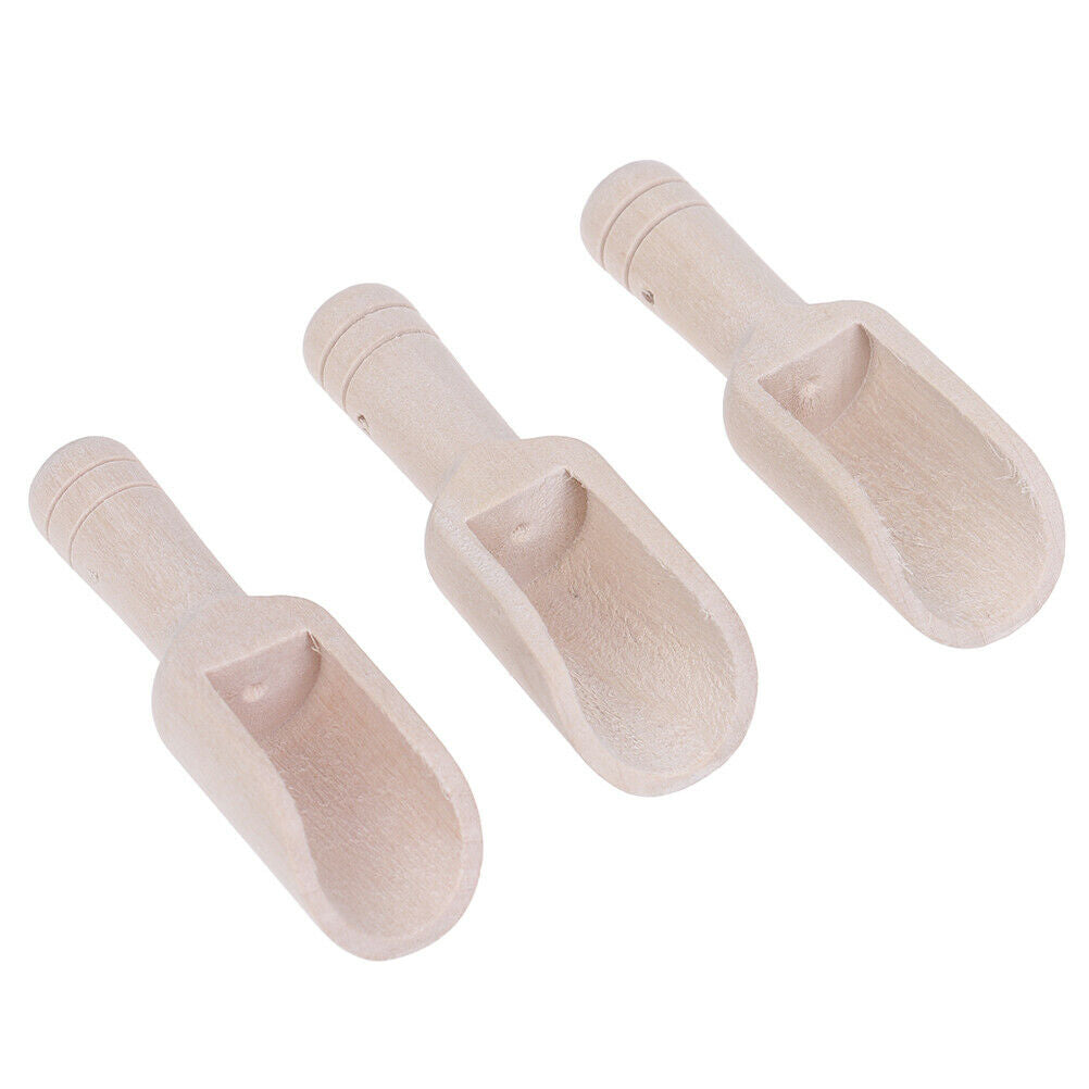 3pcs Mini Wooden Scoops Bath Salt Spoon Candy Flour Spoon Kitchen Utensils.l8