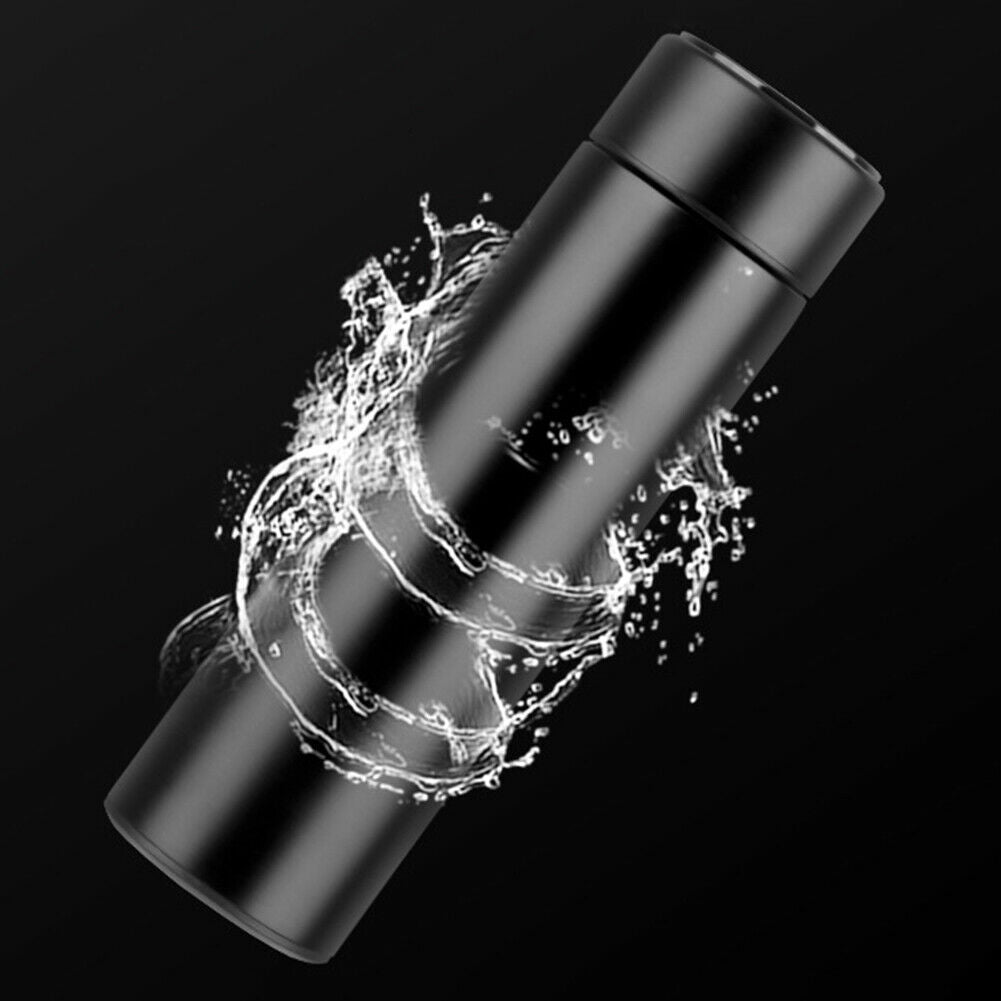 500mL Smart Insulation Cup Stainless Steel LED Touch Screen Water Bottle @
