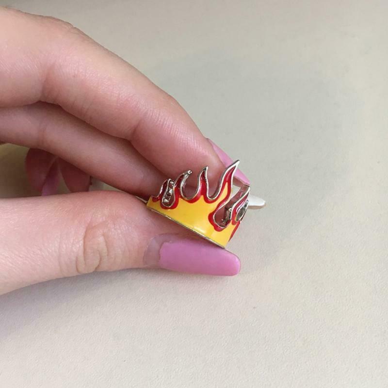 Creative Personality Punk Flame Ring For Men Women Boys Party Jewelry Gift