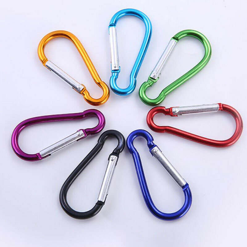 10pcs Climbing Button Carabiner Outdoor Sports Multi  Safety Buckle Keych Kt