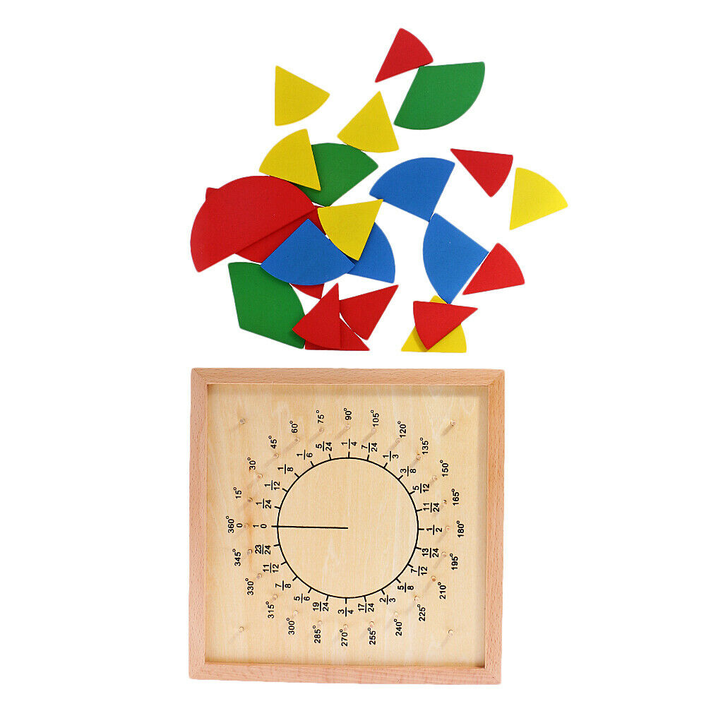 Montessori Math Faction Angle Board With Protractor Accessories Kids