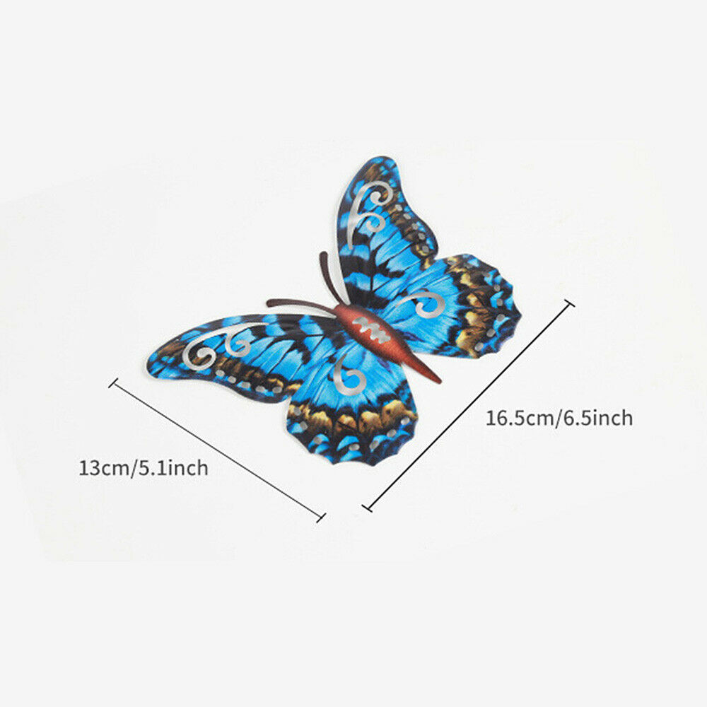 4Pcs Small Metal Butterfly Garden Home Wall Art Ornaments Wrought Iron Hanging