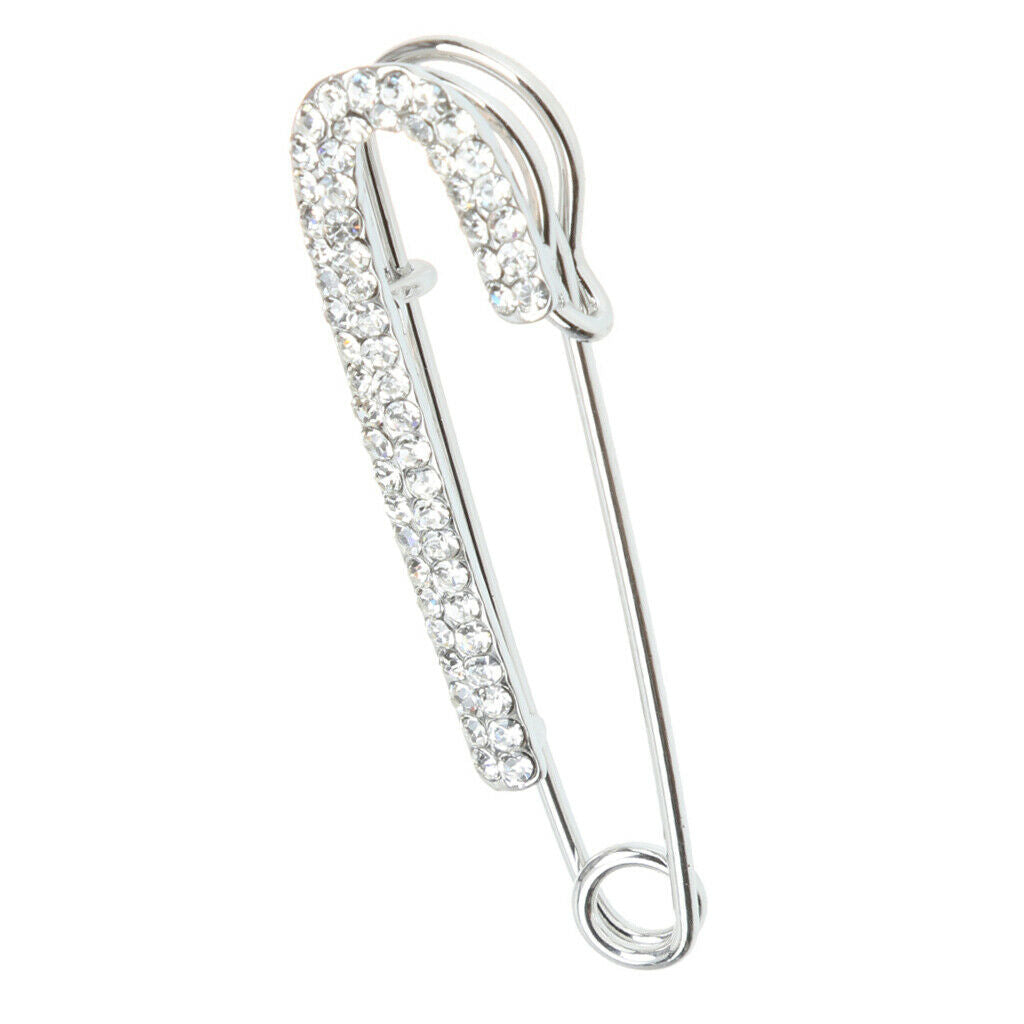 Rhinestone Safety Pins Novelty Brooch Sweater Shawl Clip Badge for Women Girls