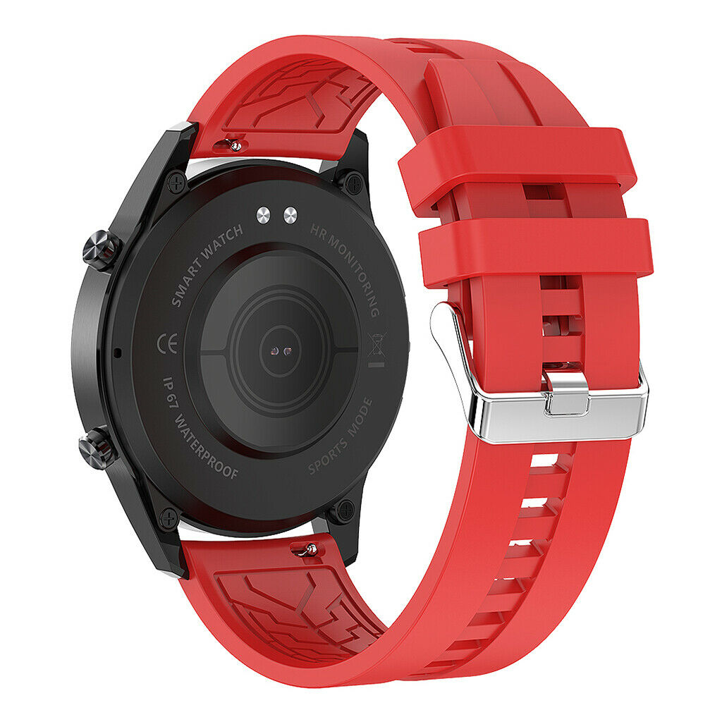 New i9 Smart Watch Heart Rate Blood Oxygen Monitor  Red silicone Band