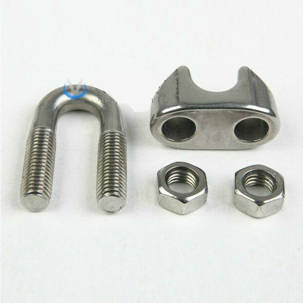 10 Lots  M3 Drop Forged 304 Stainless Steel Wire Rope Clips Reusability