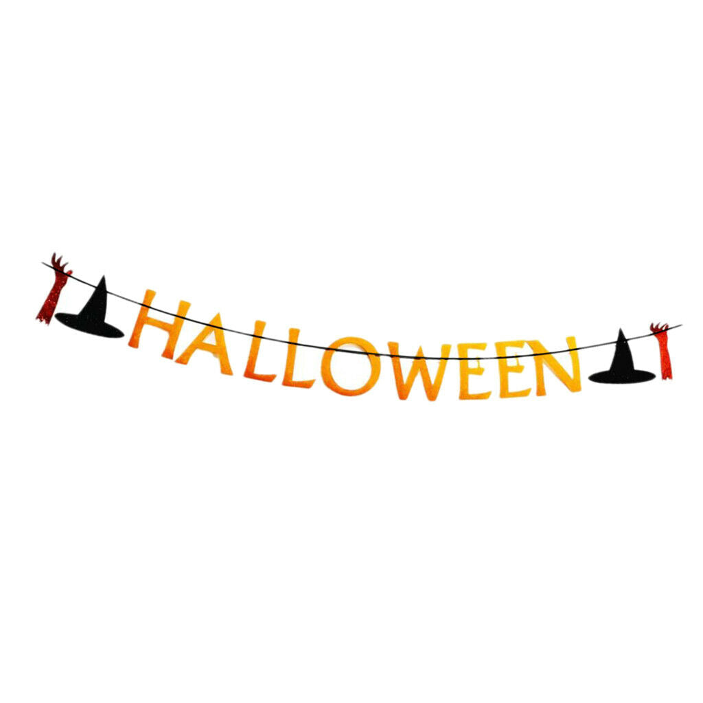 Halloween Bunting Banner Blood Hand-print Glitter Garland Party Ornaments