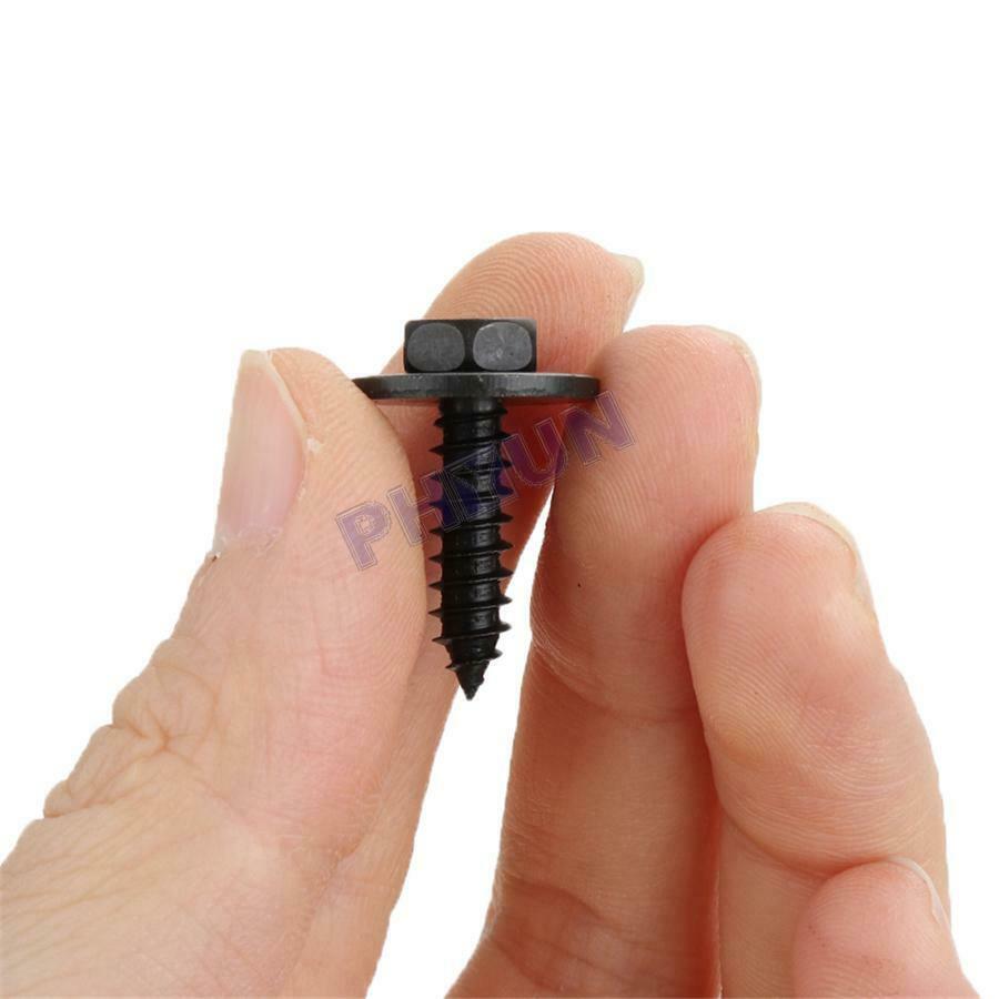 50x Car SUV Repair Screws Body Fender Bumper Clips 8mm Hex Washer Head Universal