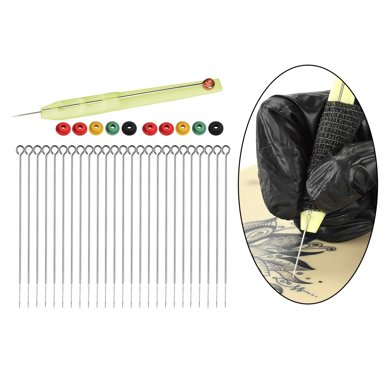 Hand Poke Stick Tattoo Kit with 10 Grommets DIY Tool for Tattooing Artists