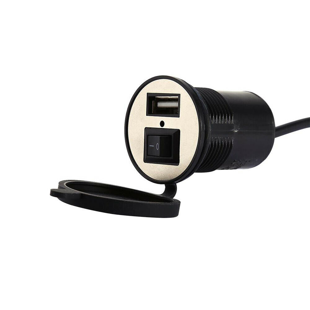 Waterproof USB Motorcycle Charger Adapter with Switch Socket Plug Fast Charger