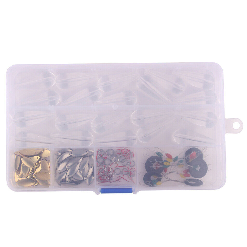 206pcs Fishing Accessories Tackle Box with Spoon Sbirolino Floats Hook Rings