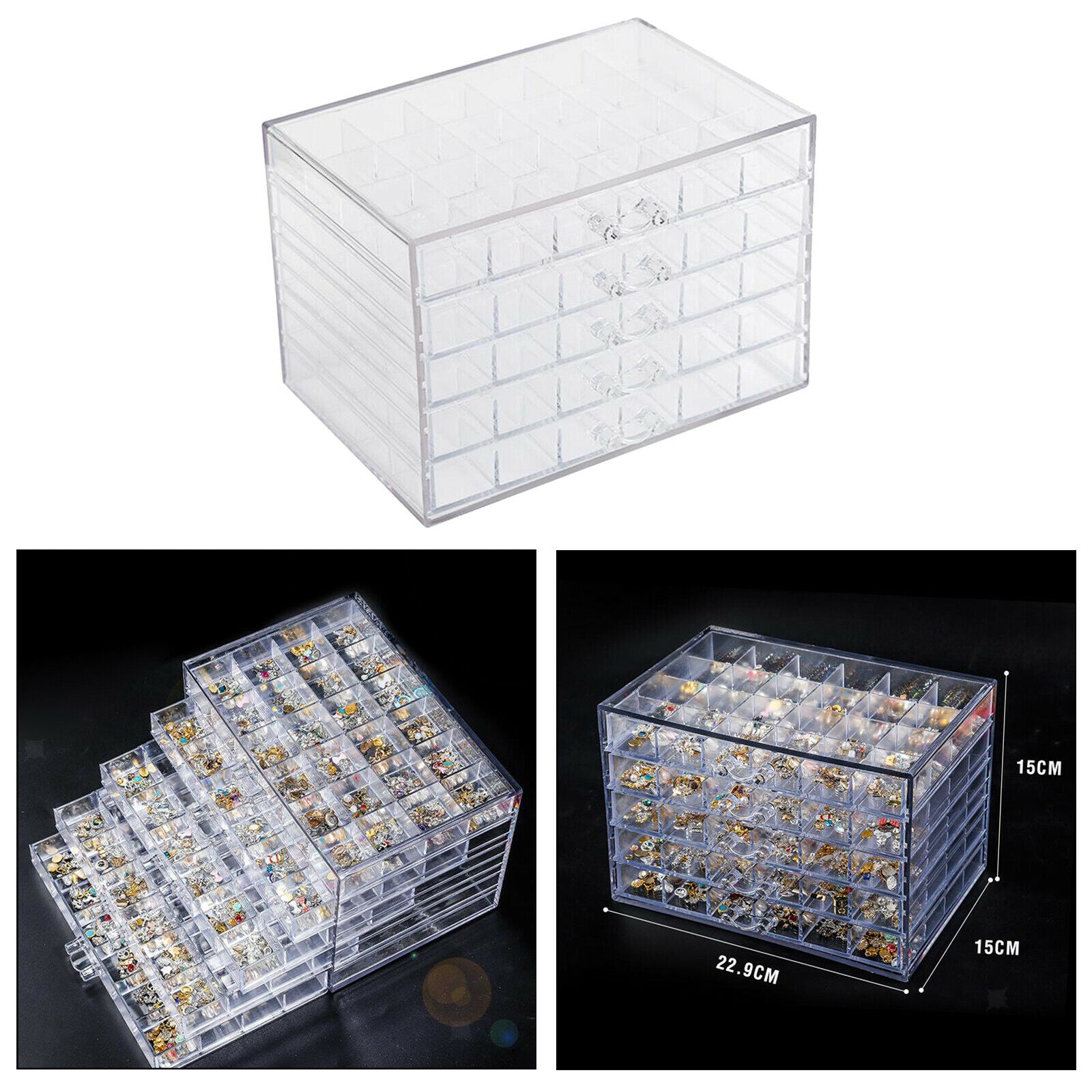120 Grids Diamond Painting Accessories Beads Storage Holder Container Case