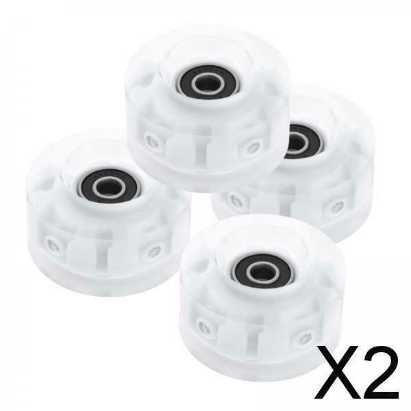 2X 4 Pack Roller Skate Wheels with Bearings for Double Row Skateboard Pink