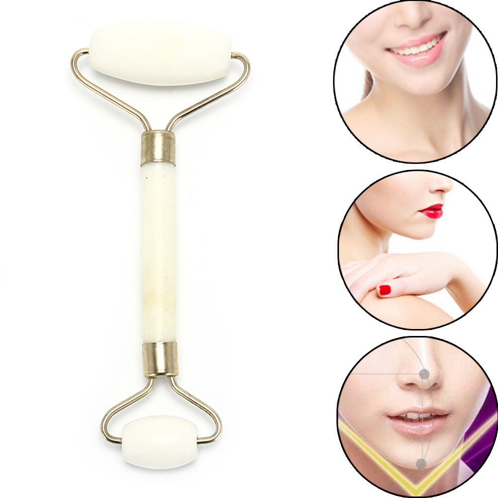 1x Natural Jade Stone Massager Roller Spa Head Neck Body Facial Beauty Tool A DD