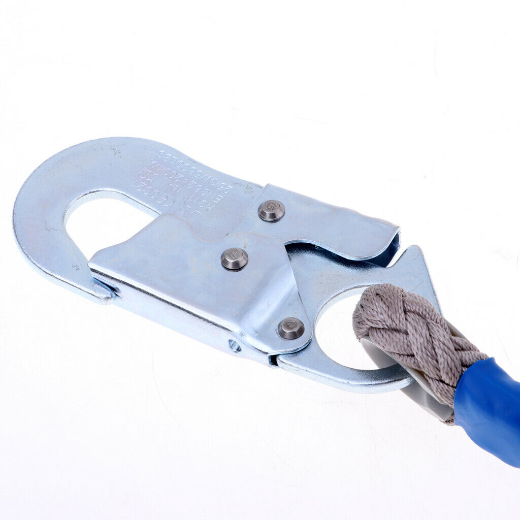 2X Hands-free Climbing Fall Protection Rope Grab Shock Lanyard Snap Hook