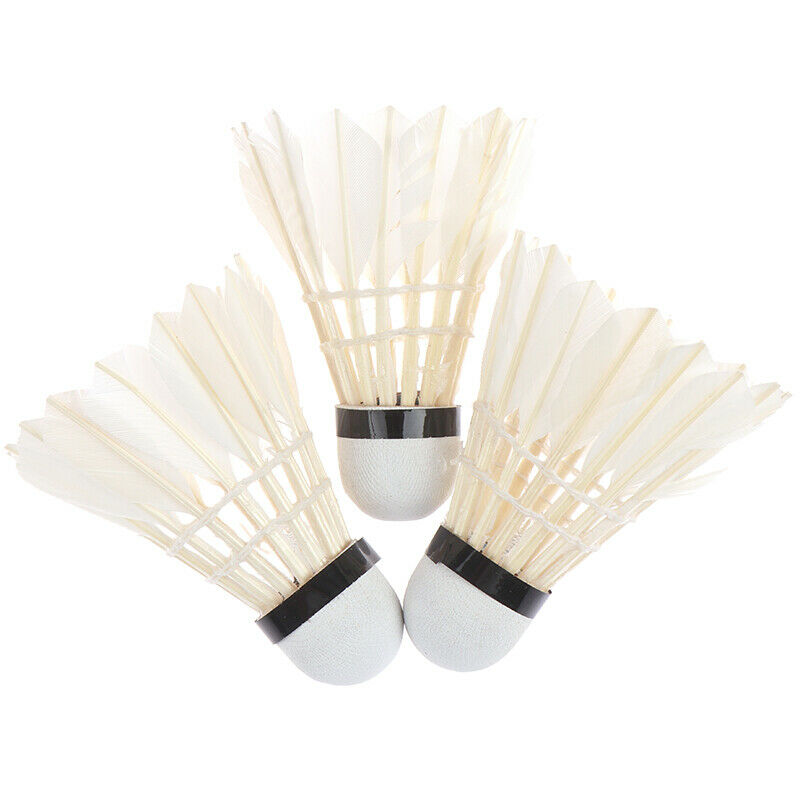 12 Pcs White Goose Feather Badminton Sport Shuttlecocks Durable Training_DD