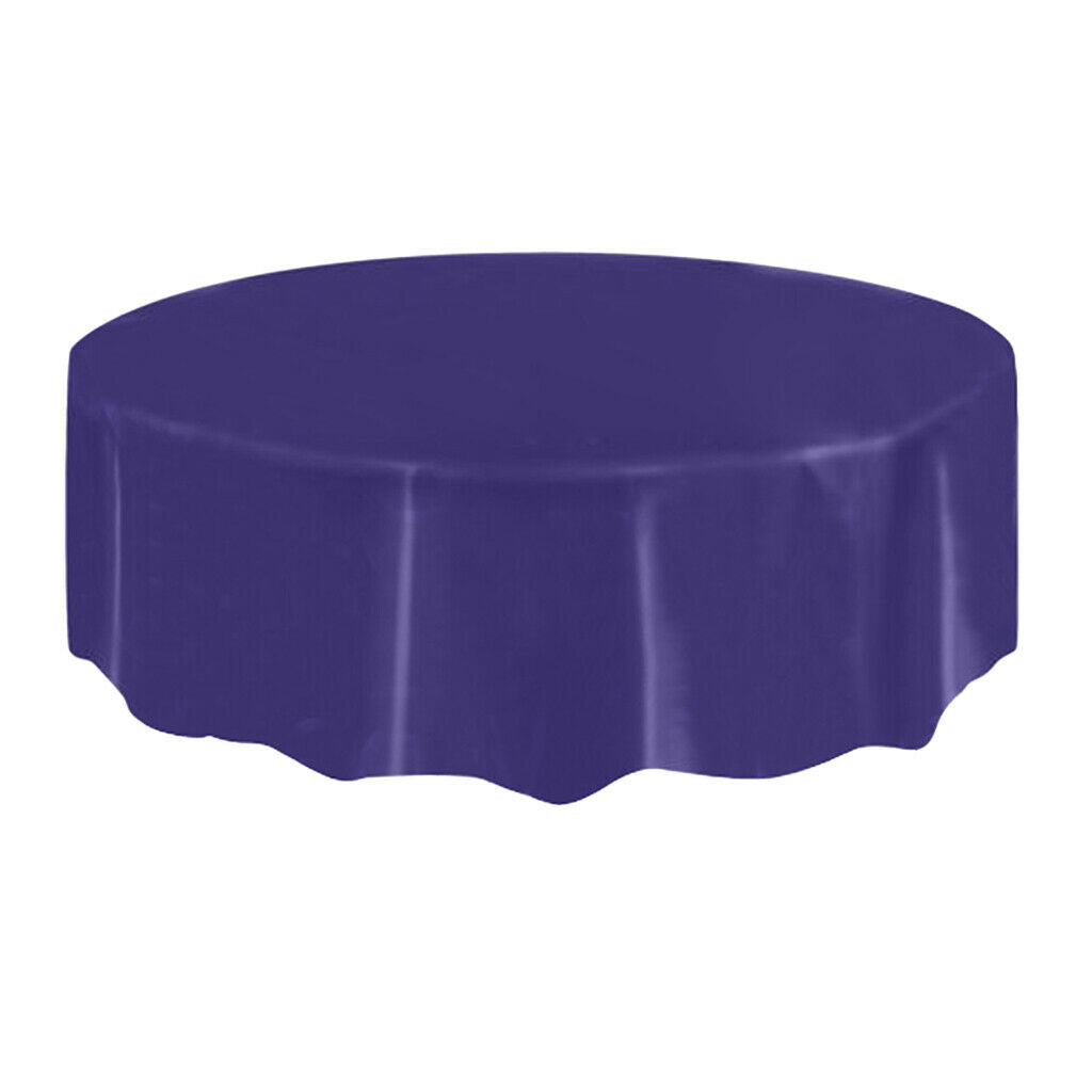 Plastic Disposable Table Covers Round Tableware Wedding Party Purple
