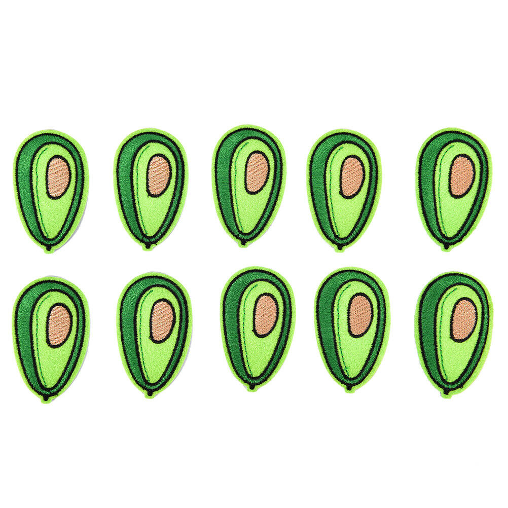 10 pcs avocado patches badge for clothing iron embroidered patch applique .l8