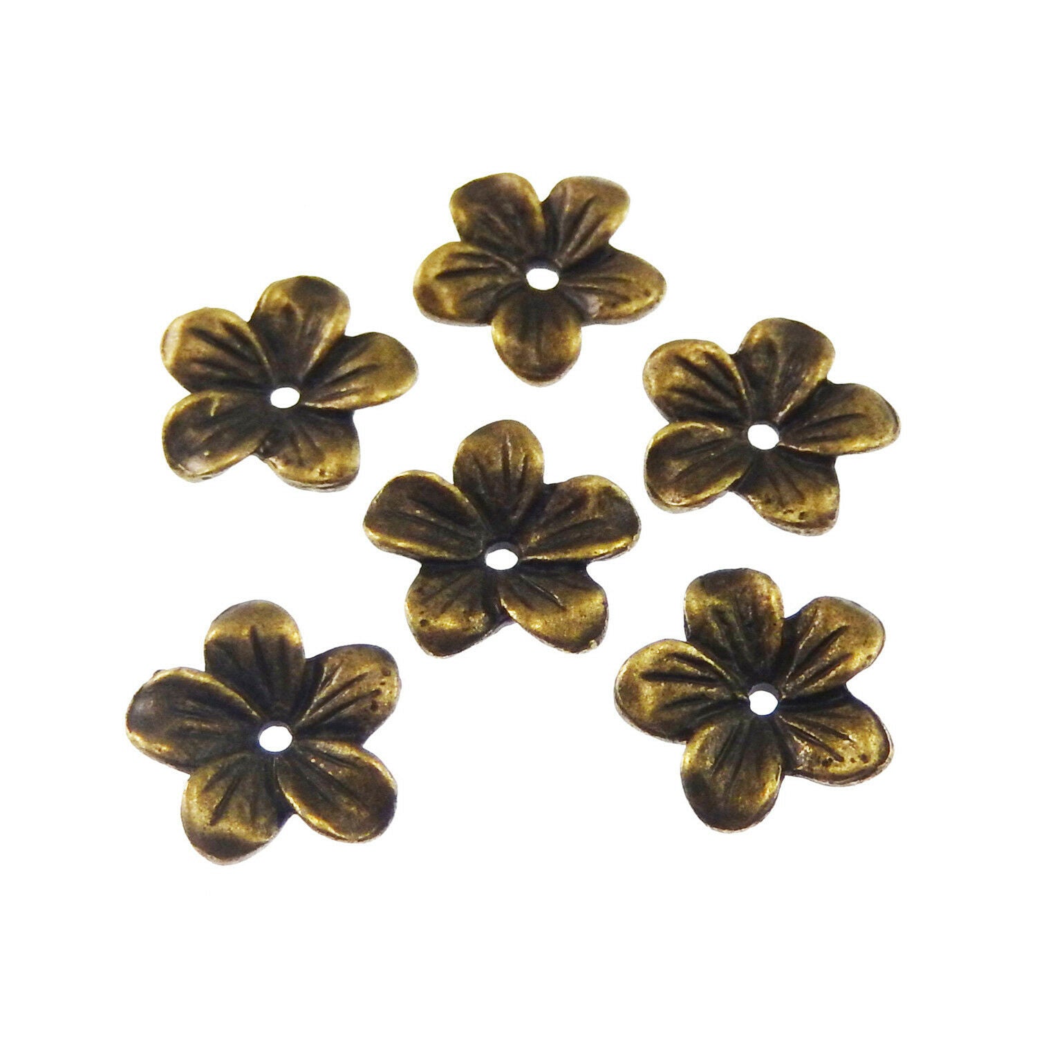 20pcs/pack Antiqued Bronze Alloy Plum Blossom Flower Beads Jewelry Making Charms