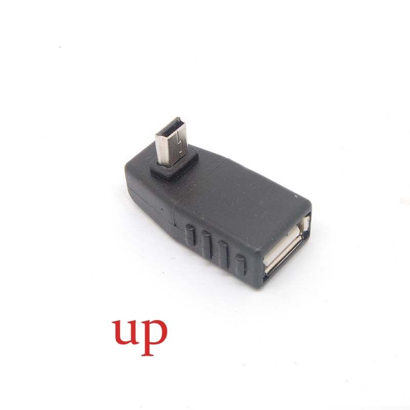 90 Degree Up Angle New A Female To 5 Pin B Male Mini USB OTG Host Adapter USB2.0