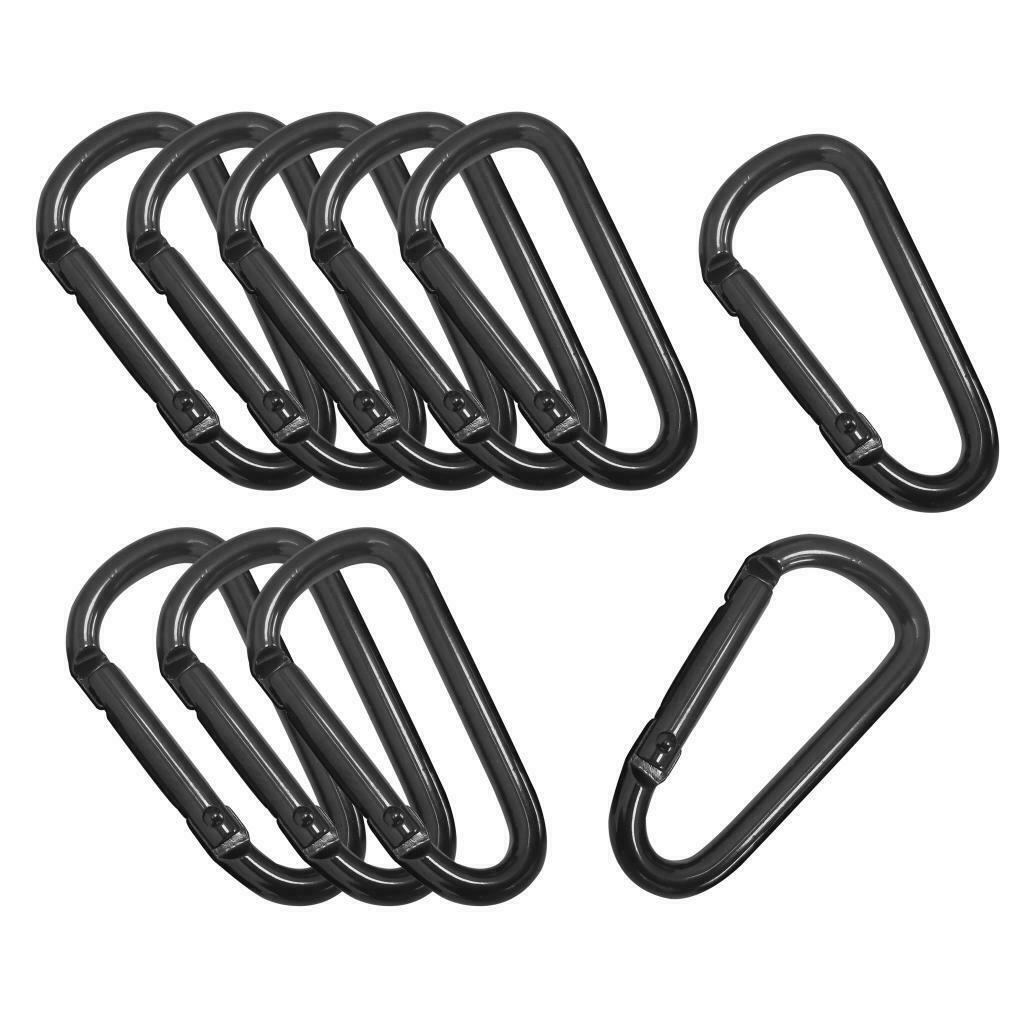 10 D Shape Carabiner Clip Snap Clasp Key Chain Spring Hook Water Bottle Clip