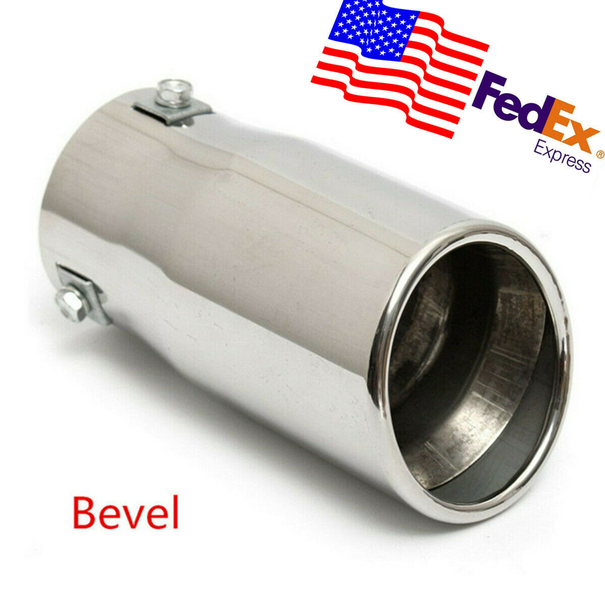 58mm Inlet Chrome Oval  Exhaust Tip Stainless Car Muffler Tail Pipe Universal US