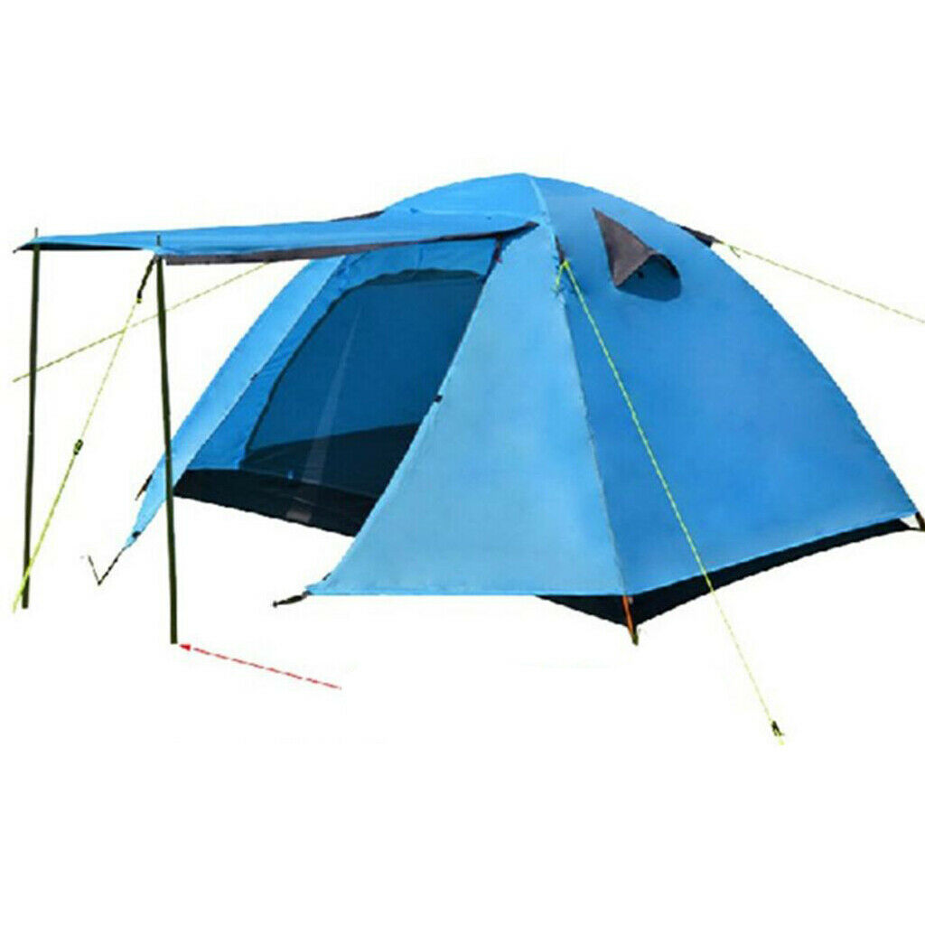 2Pcs 4 Section Tarp Shelter Canopy Tent Awning Support Rod Porch Iron Poles