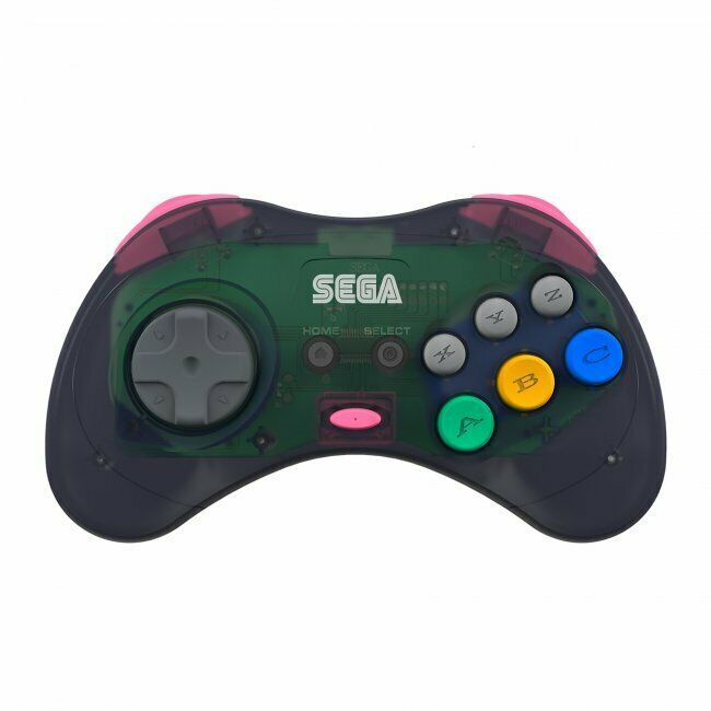 Retro-Bit Official SEGA SATURN Wireless 8-Button Gamepad Controller - Slate Gray