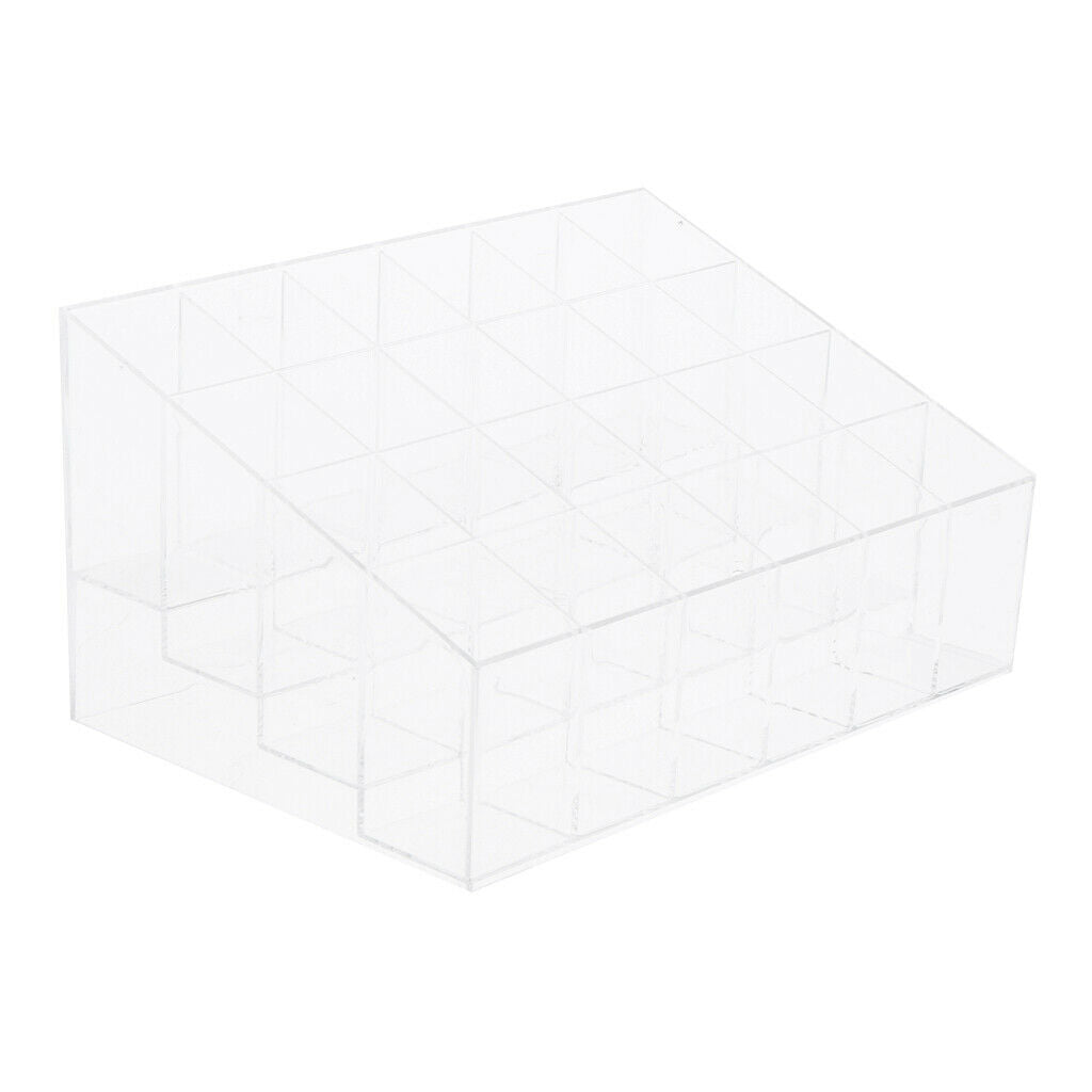 Clear Acrylic 24 Slot Lipstick Lip Gloss Display Rack Holder Stand Organizer