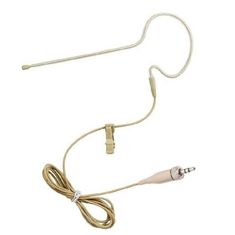 Beige Headset Microphone Earset Mic 3.5mm (1/8") Screw for Sennheiser uhf System
