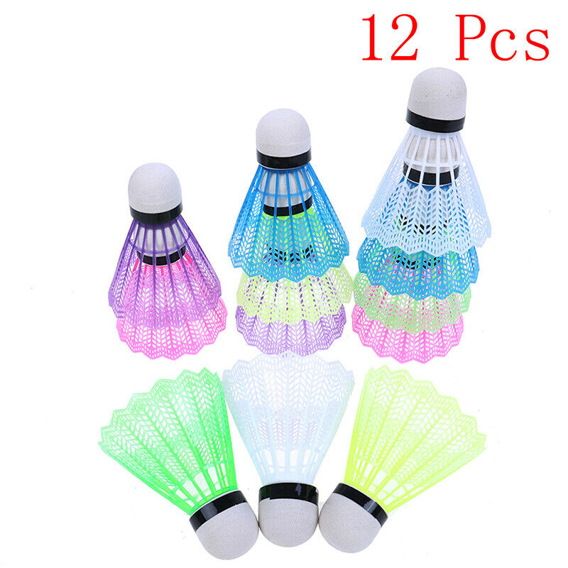 12 Pcs Colorful Plastic Badminton Ball Shuttlecocks Outdoor activities Sp Fx