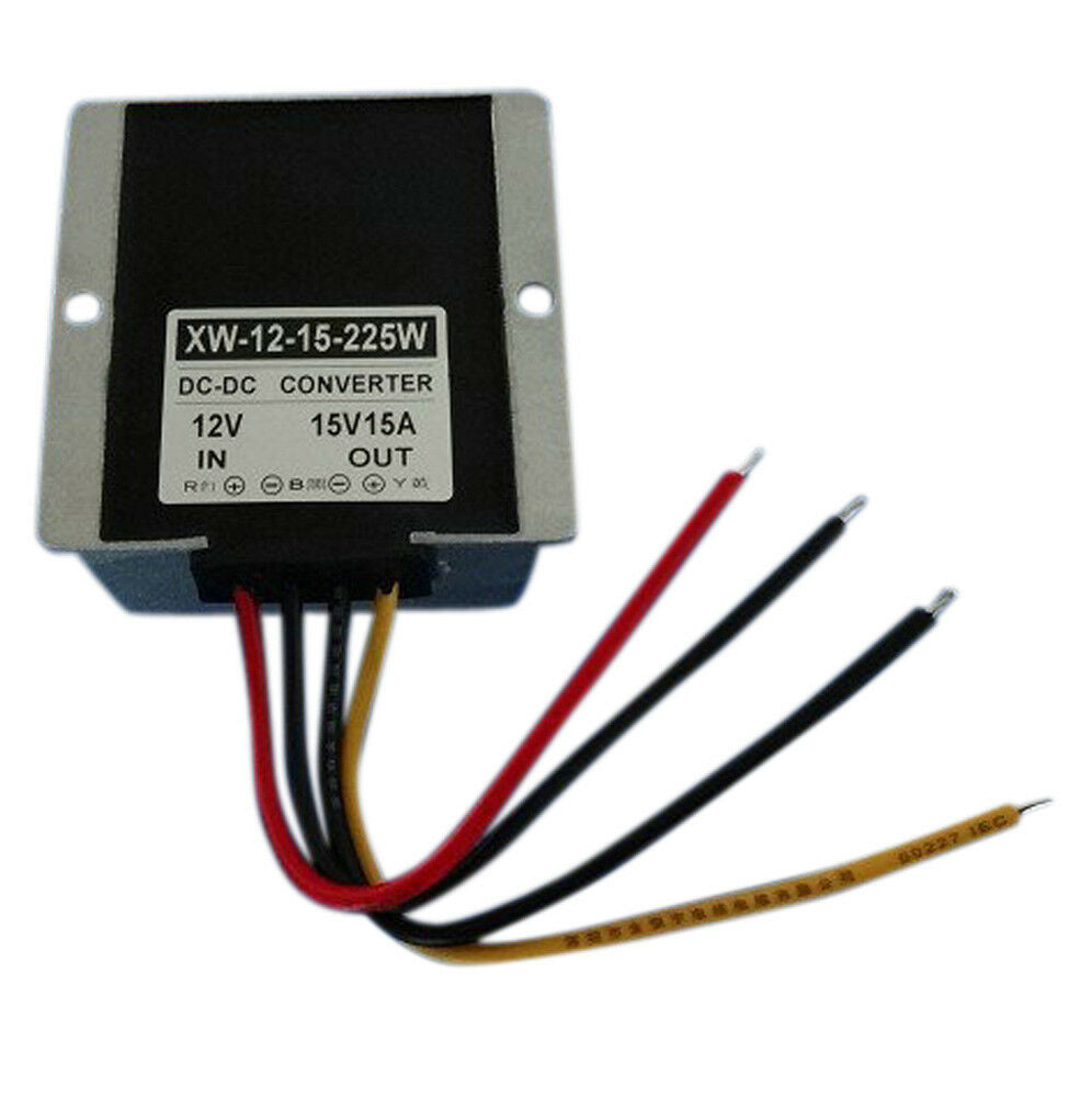 DC12V To 15V 15A 225W Step Up Power Supply Converter Regulator Waterproof 300g