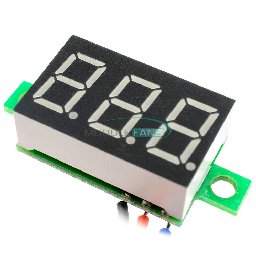 Red 3 Wires 0.36â€³ DC 0-30V LED Panel Voltage Meter 3-Digital Display Voltmeter