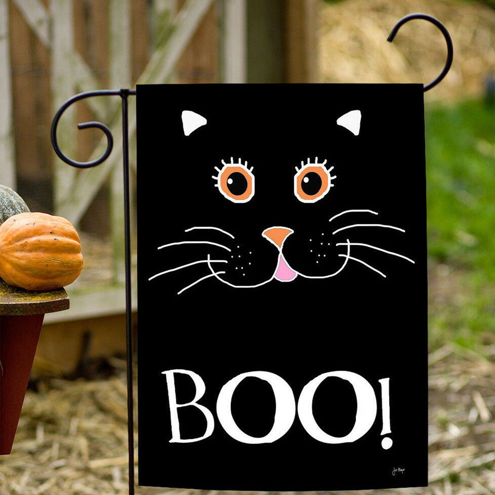 Toland Boo Cat 28 x 40 Cute Halloween Black Kitty House Flag