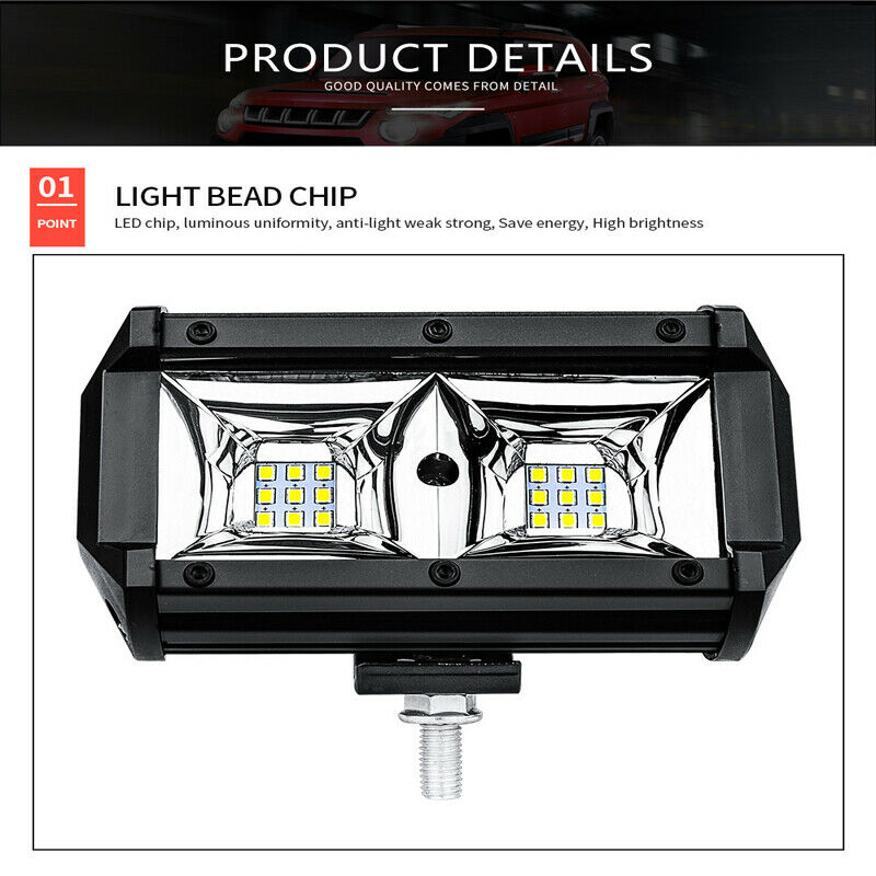 1PCS 5" 54W Car Truck Off-road SUV Fog Lamp LED Work Spot Light Bar 6500K IP67