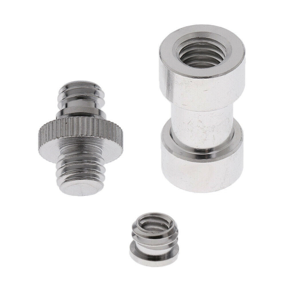 Convert Flash Spigot Stud Umbrella Camera 1/4" 3/8" Tripod Screw Adapter Kit
