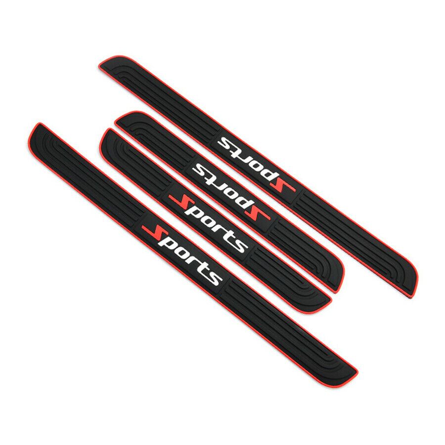 4PCS Sport Style Car Door Sill Plate Protectors Sill Scuff Plate Cover PanelUK