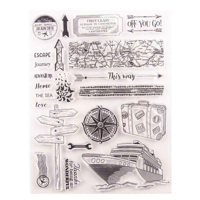 Cruise Ship Arrow Silicone Clear Seal Stamp DIY Scrapbooking Embossing Photo Art