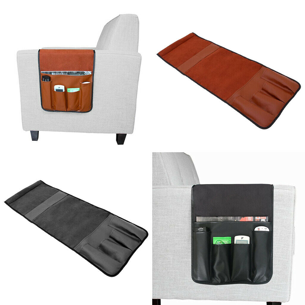 Sofa Couch Chair Armrest Caddy Organizer Holder for TV Remote Control Black