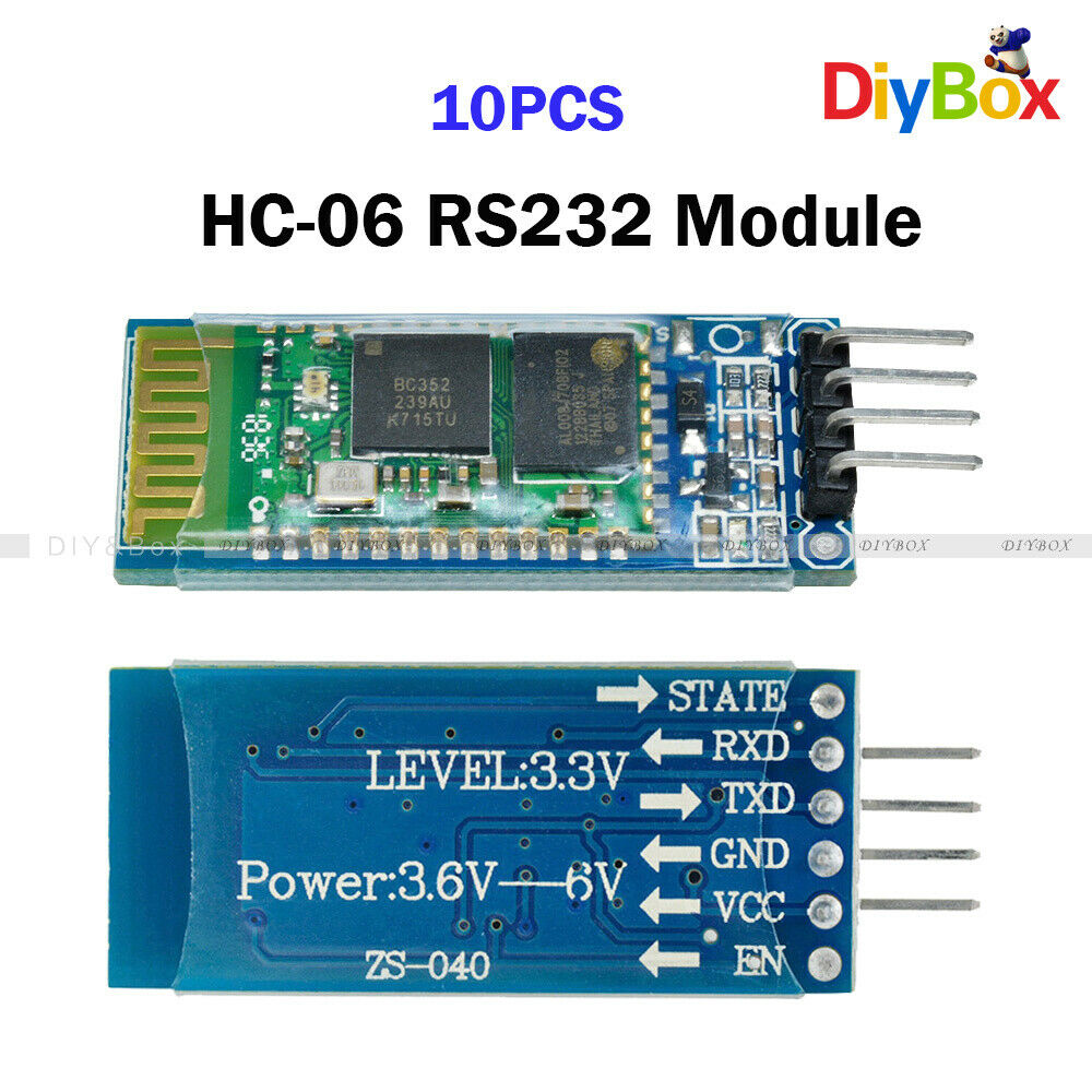 10PCS 4Pin HC-06 RS232 Wireless Serial Bluetooth RF Transceiver Module Wackplane