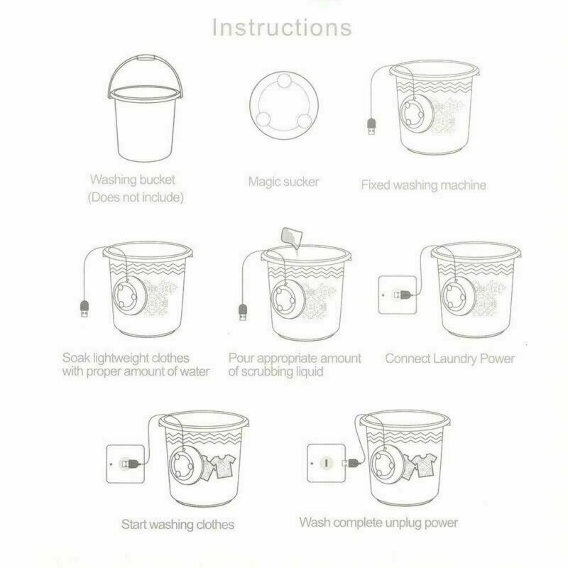3 in 1 Compact Washing Machine Ultrasonic Rotating Bubbler Turbo Laundry Washer