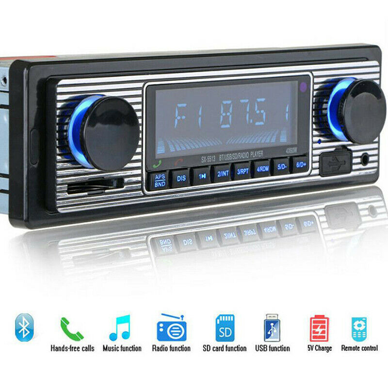 Bluetooth Retro Car Radio MP3 Player Stereo USB AUX Classic Car Stereo-AudioBDA