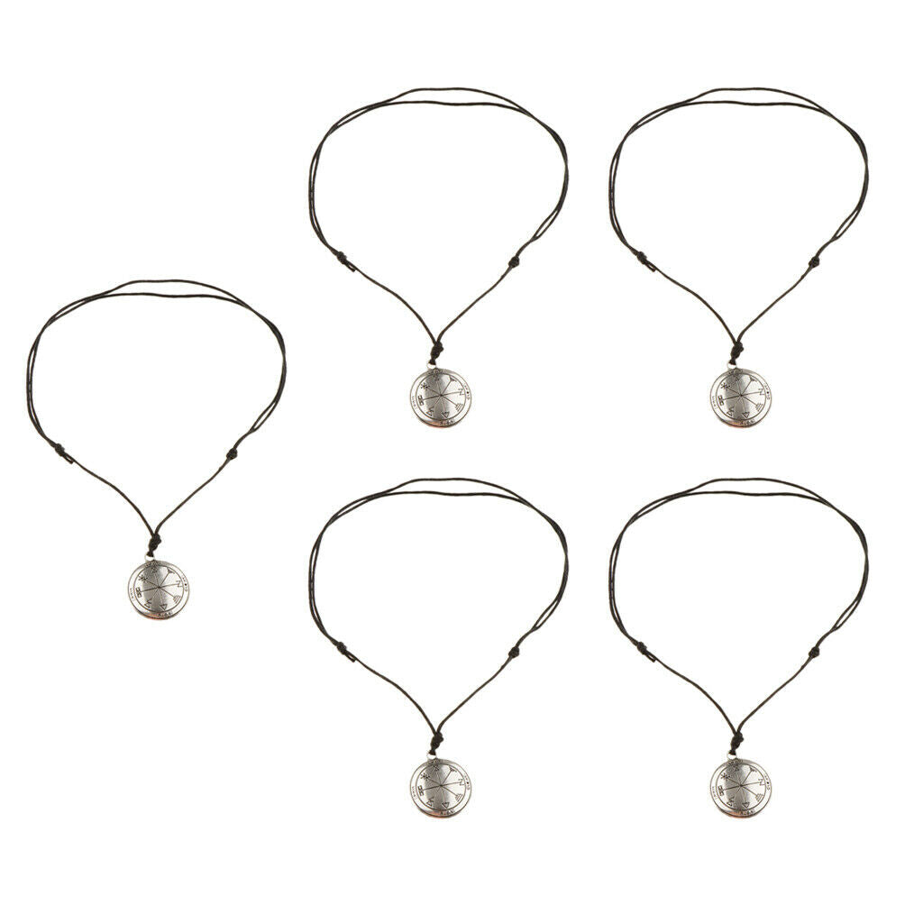 5Pcs Round Pendant Necklace Choker Charms Amulet Necklace - Viking Norse