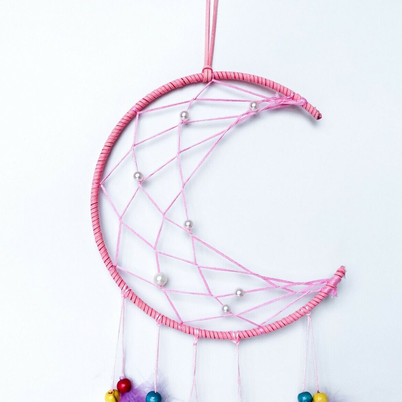 Crescent Moon Boho Baby Dream Catcher Bedroom Decor for Kids Mobile Wall hanging