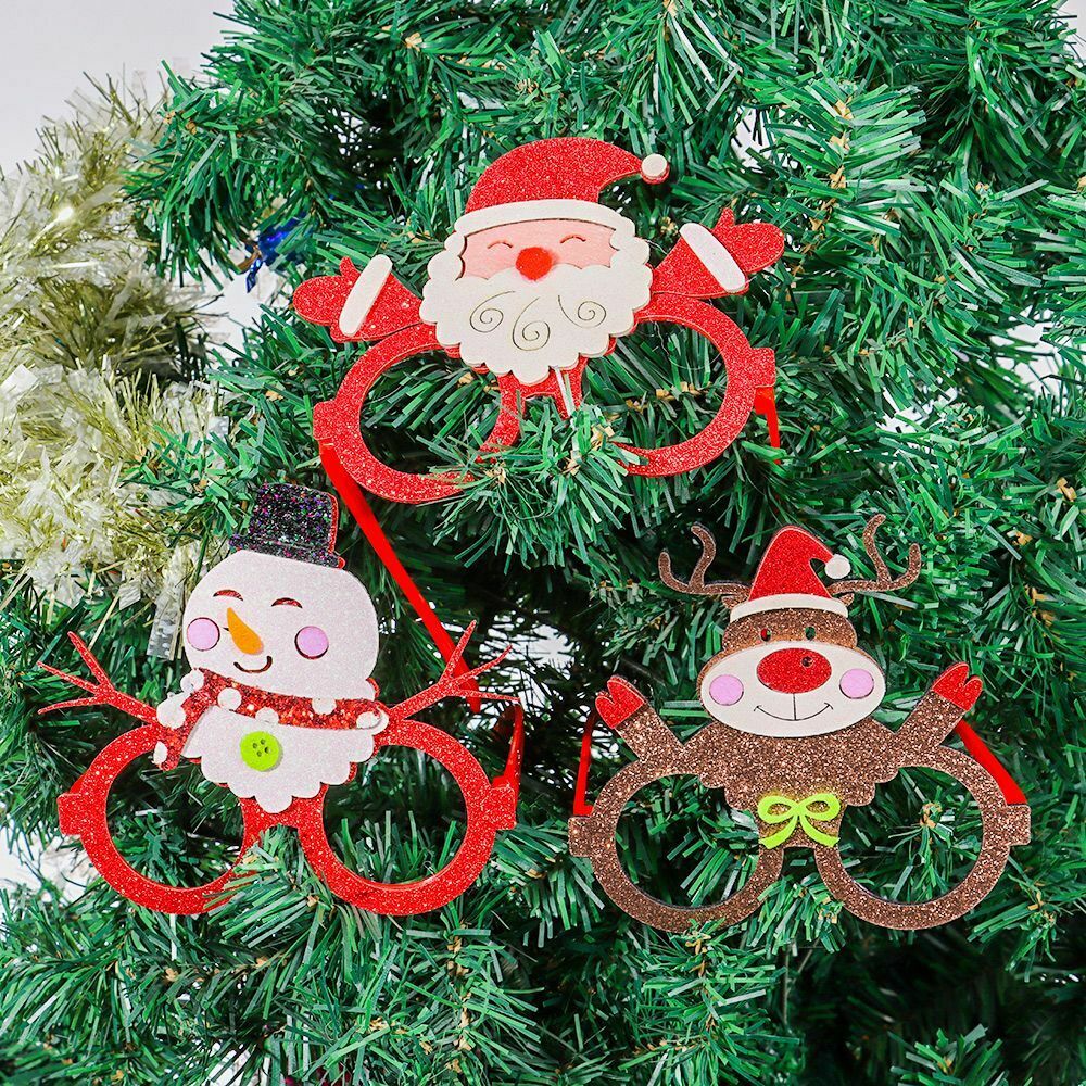 Colored Glasses Frame Photo Prop Santa Claus Xmas Tree Elk Christmas Glasses