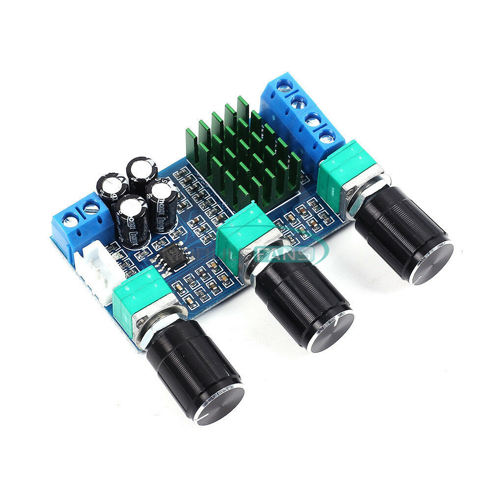 Digital DC 12V 24V 80Wx2 TPA3116D2 Dual Channel Treble Bass Pre Amplifier Board