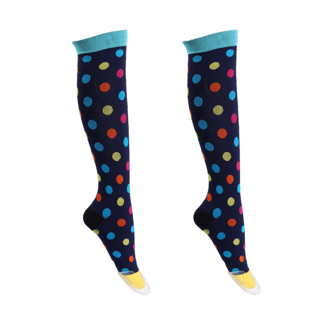 1Pair Knee-High Compression Socks for Men & Women Running Flight Travel L-XL