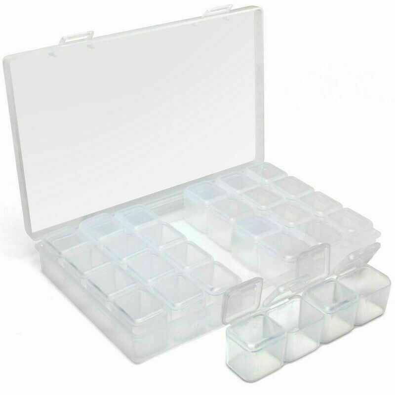 28 Slots Transparent Diamond Painting Embroidery Storage Box Accessory DIY Art