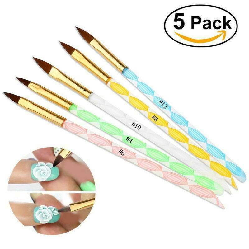 5pcs NAIL BRUSH SET Acrylic UV Builder Gel Nail Polish Art Painting KIT Set